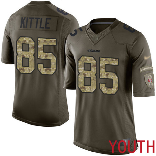 San Francisco 49ers Limited Green Youth George Kittle NFL Jersey #85 Salute to Service->san francisco 49ers->NFL Jersey